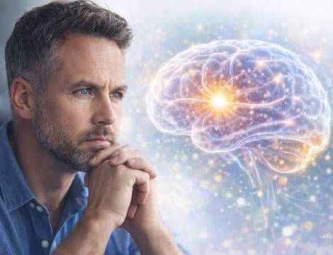 Man deep in focused thought